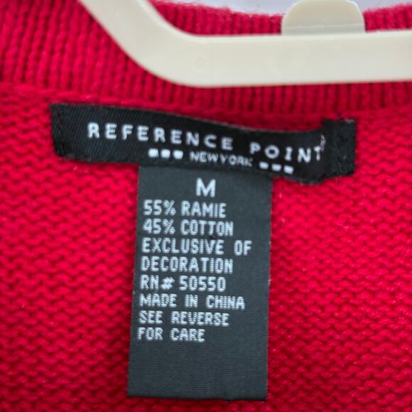 Reference Point Vintage Christmas Santa Cat Cardigan Sweater Size medium - Picture 8 of 8